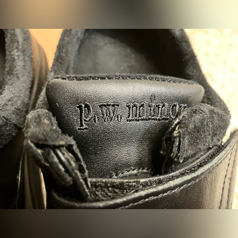 PW Minor Black Orthopedic Leather Loafers Velcro Extra Wide Size 6.5 2W - Picture 6 of 9